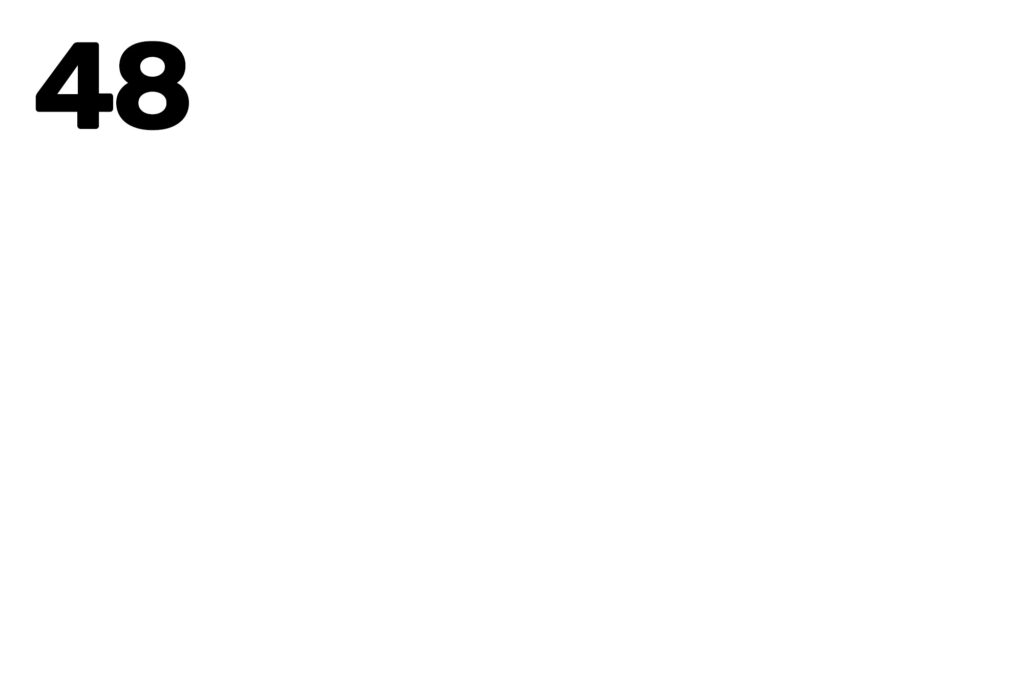 Bold black number 48 in the top-left on a white background.